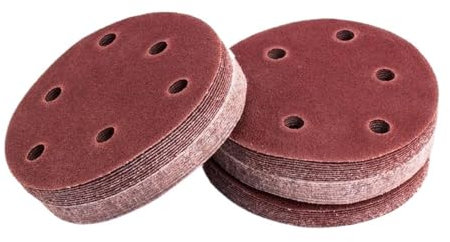 ASZHQUXIUAS Patins de ponçage, Lot de 20 disques abrasifs à 6 Trous de 125 mm, Grain 40/80/120/1000/2000, for Ponceuse à orbite aléatoire, à Crochet et Boucle, for Meubles en Bois(1000)