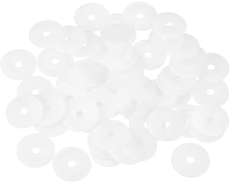 QUARKZMAN 55Pz Rondelle Piatte In Nylon M4 4mm ID 20mm OD 1mm Sp. Bianco | Piatte Liscia, Distanziali in Plastica per Viti Bulloni Riparazione Idraulica Rubinetto da Giardino