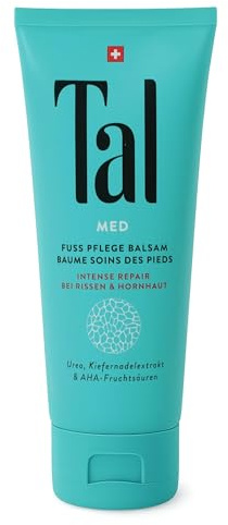 Tal MED - Bálsamo para pies (75 ml, bálsamo intensivo contra callosidades, cuidado de SOS, para pies muy secos y agrietados, apto para diabéticos, principios activos suizos naturales, crema para pies