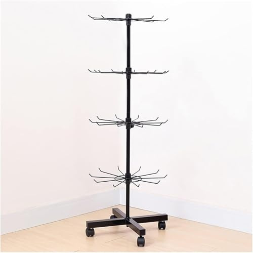 Scatola portagioielli Girevole - Espositore Regolabile a 4 Livelli, Organizer Mobile ad Albero per Orecchini, collane, Braccialetti e Portachiavi - Elegante Torre portagioielli Nera