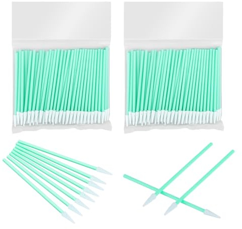 DOPENSPI 200 Stück Spitz Wattestäbchen Reinigungsstäbchen, Schaumstoffspitzen Reinigungstupfer SchaumreinigungsstäBchen Mehrzweck Schaumstofftupfer Set für Kamera Tintenstrahldrucker Optische Linse