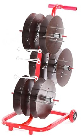 Wire Spool Rack with Wheel,4/6/8 Reel Cable Dispenser,Iron Electrical Wire Spool Holder Cart,for Electrical Industrial and Retail Use(6 Reel)