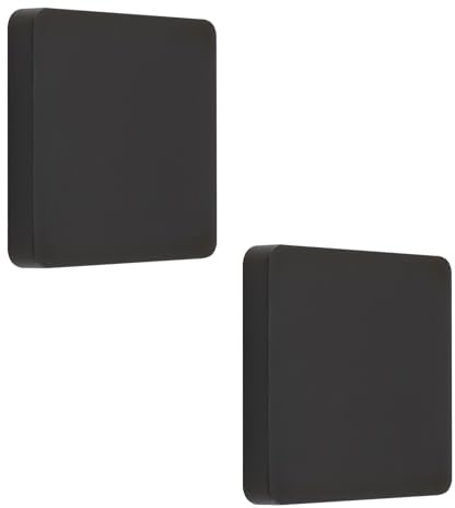 UFURMATE Blanko-Abdeckplatte, 2-tlg. schraubenlose Wandlochplatte 1-fach Blanko-Gerätesteckdose für unbenutzte Lichtschalter (Schwarz, 60x60mm)