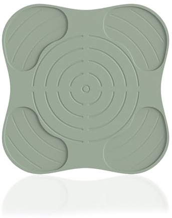 Green Heat Resistant Mat for Air Fryer, Silicone Trivet Pad for Ninja Crispi Accessories, Non-Slip Microwave Splash Guard & Coffee Machine Mat