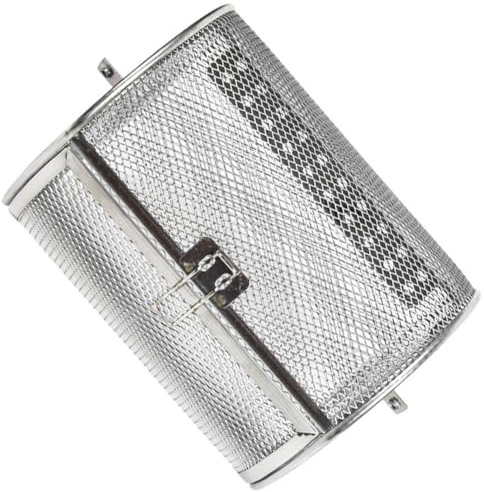 Garneck Rollbarer Grillkorb Edelstahl 14x23cm für Außengrill Nüsse Gemüse Grillzubehör Gleichmäßige Wärmeverteilung Drehbarer Grillkäfig für Familien Restaurants