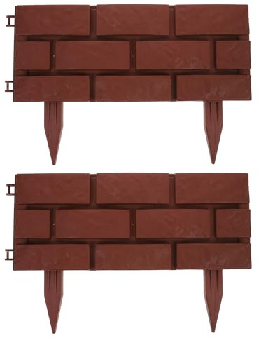 HOODANCOS Pannelli di Recinzione in Plastica Effetto Pietra da 2 Pezzi Bordatura per Giardino Resistente alle Intemperie Bordura Decorativa per Vialetti e Cortili Esterni Controllo