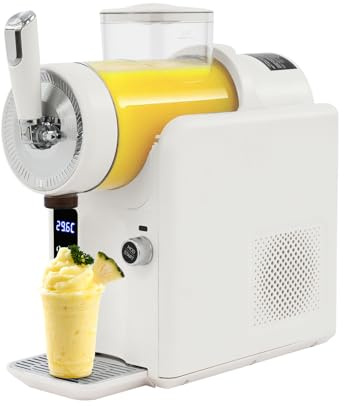 RjcdOPL Macchina per bevande ghiacciate, macchina per granità 5 in 1, gelato, granito di caffè, frutta, latte e alcool, autopulente, display a LED, per casa, caffè e bar (beige)