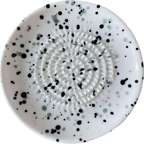 Rallador de ajo de cerámica, molinillo natural, picador decorativo para jengibre, ajo, cebolla, queso, plato de mano para ajo