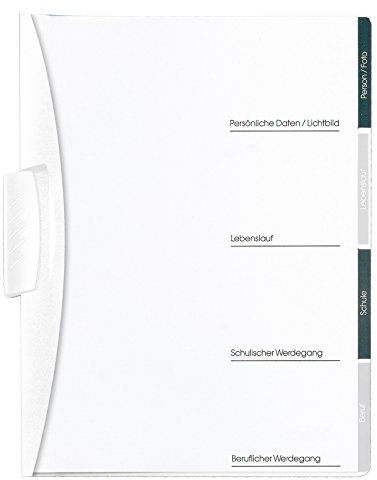 Herlitz 5790811 Bewerbungshefter Kwik-Clip A4 mit transparentem Vorderdeckel,weiß