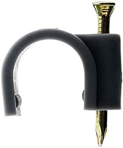 Zenitech - Set Mit 20 Ø20Mm Befestigungs-Haken - Spezielle Nägel Für Beton - Geeignet Für TV-Kabel Und Elektrische Leitungen - CE-Standards - Grau