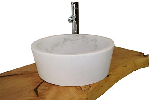 Waschbecken aus Naturstein, Model Kairo, Marmor, Guangxi weiß Ø42cm