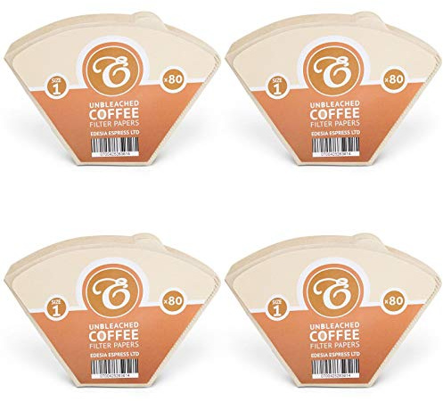 EDESIA ESPRESS - 320 filtres à café coniques en papier - non blanchis - taille 1
