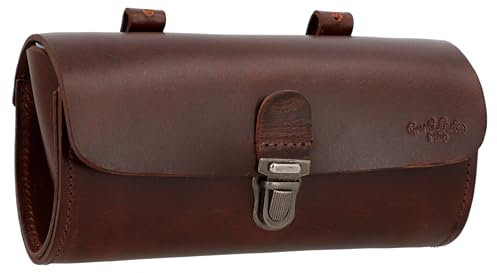 Gusti Satteltasche Leder - Raymond P. Damen und Herren Fahrradtasche Zubehör Fahrrad Diebstahlsicherung Sattel Vintage Retro Diebstahlsicher Braun