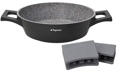 Tognana Ambiziosa, Tegame 2 Manici 24 cm + presine, alluminio, nero