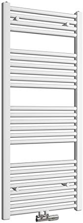 Heilmetz Badheizkörper 120 x 50cm Handtuchheizkörper Weiß 513W Handtuchtrockner Mittelanschluss Unten Handtuchheizkörper Handtuchwärmer Leistung Heizkörper bad trocknen Einlaggig gerade