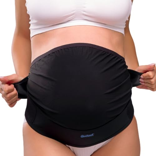 Carriwell Ceinture de Soutien Grossesse Deluxe Réglable | Ceinture de Soutien Abdominale Élastique & Respirante | Soulage les Douleurs Lombaires | Confortable, S’adapte à l’Évolution du Ventre | S/M