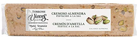 Turrón Cremoso de Almendra con Pistacho a la Sal 300gr Alargado
