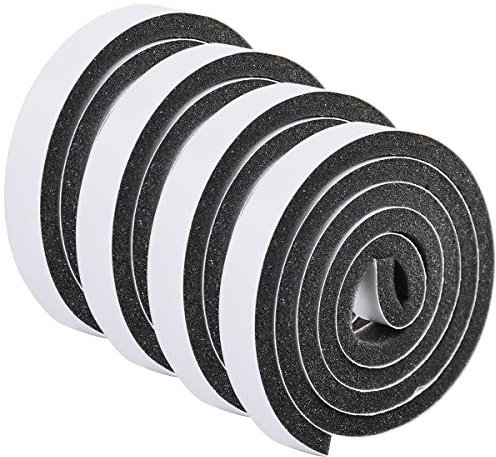 HQdeal Guarnizioni Finestre Esterne Porta,Nastro Adesivo in Schiuma 4 rotoli Paraspifferi e Guarnizioni Porte Grigio Rotolo Sigillante per Finestra Antivento e Anti Insetto Sigillare