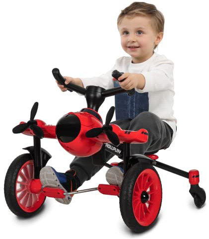 Rollplay Flex Pedal Drifter (Mit Pedale, Tretfahrzeug, zusammenklappen, für Kinder ab 1,5 Jahre, Bis max. 35 kg, Rot, Kinderfahrzeug) 45714