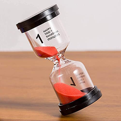 JQDZX Hourglass Sand Clock Timer, Sandglass 6 Colors 1, 3, 5, 10, 15, 20, 30, 45, 60mins Egg Timer -Kids Toothbrush Timer, for Kids, Classroom, Kitchen, Games, Home Office Decoration (Red,60 Minutes)