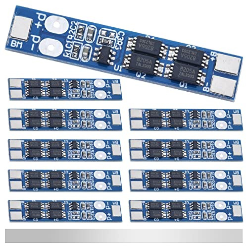 DAOKAI 10 Pcs 2S 7.4V 8.4V 8A Lithium Battery Protection Board BMS PCB Protection Board MOS 18650 Charger Module for Li-ion Lithium Battery with Nickel Strip