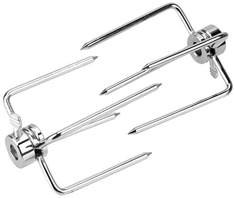 2 Fleischklammer für drehspieß Fleischnadeln Edelstahl Drehspieß Zubehör aus Rostfrei Hähnchengrill Multifunktionale Klammern für Grillspieß