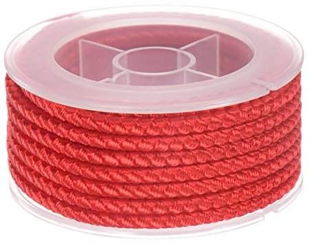 sourcing map Hilo de Nylon, Cuerda de Abalorios de Cordel, Cordón Trenzado Extrafuerte 4mm para Pulseras Joyería Fabricación Bricolaje Artesanía 3,2 M/10,5 Pies, Rojo