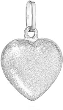 NKlaus Kettenanhänger Herz Eismatt 925 Silber rhodiniert oder 333 Gelbgold 10x8mm Damen Amulett klein