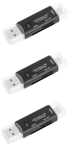 Gatuida 3pcs USB Type-c Micro USB Reader Memory Reader for Phone for Cards and Micro Card Usb-c to Dongle for Phone Use
