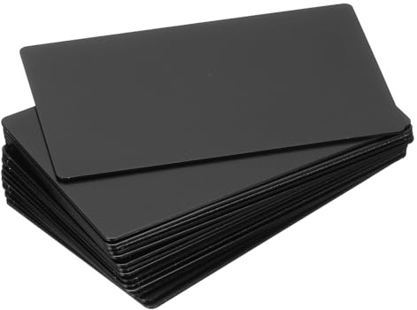 sourcing map Visitenkarten aus Metall, Lasergravur, blanko, eloxiertes Aluminium, für Haus, Büro, Kunden, DIY, Geschenkteller, Karten, 86 x 54 x 1 mm, 15 Stück (schwarz)