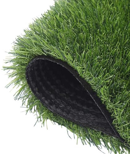 Kunstrasenrasen 1 x 6 m, preisgünstige Kunstrasenmatte für drinnen und draußen, 2cm Florhöhe, Teppich für Hinterhof, Terrasse, Garten, Balkon, Gummirückseite/Drainagelöcher