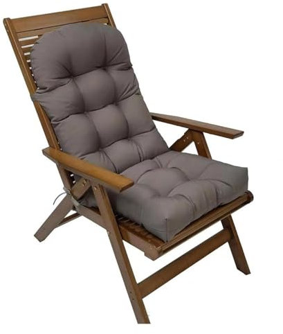 Hochlehner Auflagen Wasserabweisende Stuhlauflage 10cm Dicke Schaukelstuhl Sitzauflage mit Bändern Weiches Stuhlkissen für Büro Wohnzimmer Garten Balkon Schlafzimmer,D-dark Gray-110*50*10cm
