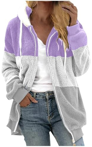 Felpa da donna con chiusura lampo, oversize, a maniche lunghe, per adolescenti, in pile, con cappuccio, per l'inverno, con cappuccio, per lo sport