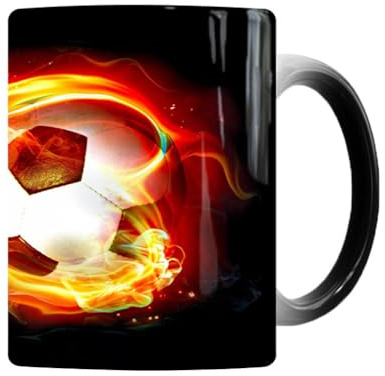 Cabilock Tasse à changement de couleur en céramique avec motif de chaleur de football Tasse à café Tasse à thé pour boissons chaudes et café glacé
