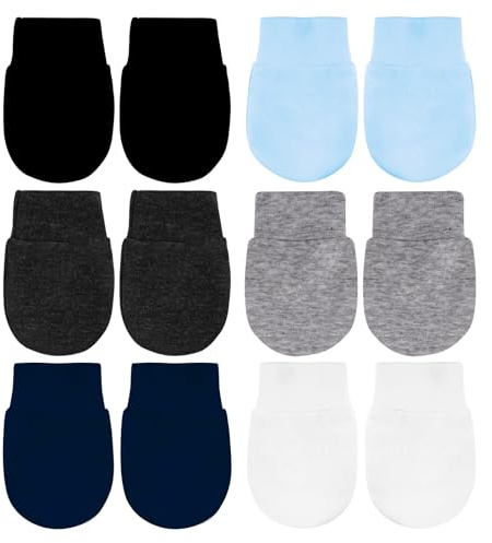 toresper No Scratch Baby Mittens Newborn Infant Toddler Mittens Soft Elastic Wrist Gloves Mitten for 0-6 Months Boys Girls (Color Blue, Onesize)