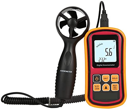Anemometer Handheld,Wind Speed Meter with Backlight Max/Min/Avg Functions,Measuring Wind Speed Air Velocity HVAC Air Flow Meter, for Windsurfing Kite-Flying Sailing Surfing Fishing
