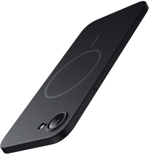 JETech Magnetische Dünn Hülle für iPhone 17e/16e, Schwarz | Kompatibel mit MagSafe, Kameraschutz, Ultradünne Matte Oberfläche, Leichtdesign
