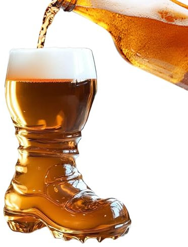 Genérico Jarra De Bota De Vidrio - Vaso Creativo en De Bota Para Cerveza | Taza De Cóctel Transparente | Vaso Para Compartir en Oktoberfest, Reutilizable, Decoración Divertida Para Tabernas en Casa