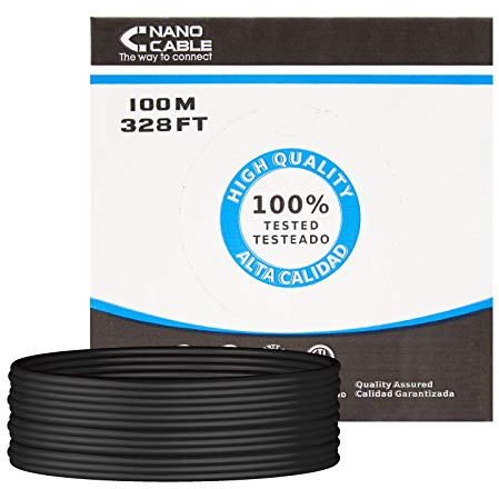 PRENDELUZ Cable de red Cat.5e UTP rígido AWG24 exterior 100m, ideal para conexiones de red en entornos exteriores y alto rendimiento.