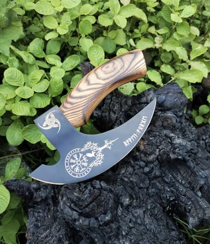 SHOHASS New Viking Pizza Cutter Axe Viking Hatchet Pizza Axe with Premium Leather Cover