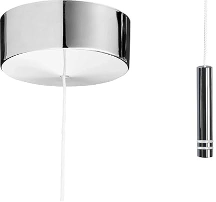 Taps2Traps Chrome Bathroom Ceiling Light Pull Cord Switch 2 Way 6A with CP Luxury Pendant