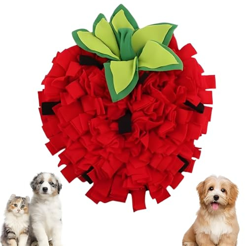louuuou Snuffle Mat for Dogs, Dog Snuffle Mat, Puppy Mats Red Felt, Natural Foraging Skills Interactive Dog Toys Slow Feeding Puppy Training Felt