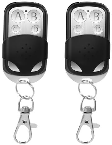 2 Piezas Mando Garaje Universal 433MHz Mando Clonador con 4 Botones Código Fijo Clonador Puerta Garaje Codigo Fijo Control Remoto para Inalámbrico Automático Garaje y Puerta Uso Receptor DieseRC