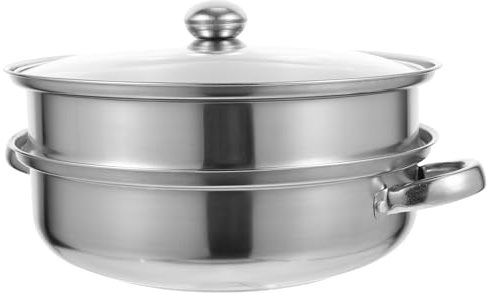CIYODO Olla Vapor Acero Inoxidable Doble Capa Resistente Cocina Vapor Vaporera Inducción Multiuso Cocción Verduras Pescado Mariscos