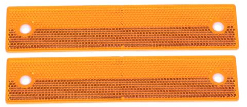 SHINEOFI Lot de 2 marqueurs routiers rectangulaires réfléchissants haute visibilité - Réflecteurs de sécurité antirouille pour garde-corps et allées - Panneaux d'avertissement de conduite nocturne