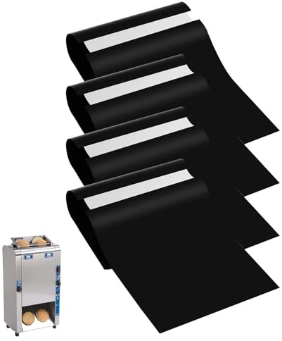 KR KITCHENRAKU 4 Pack Antunes VCTM-2/VCT-2 Toaster PTFE Release Sheets - 27.5″x11″ (Black/Silver)