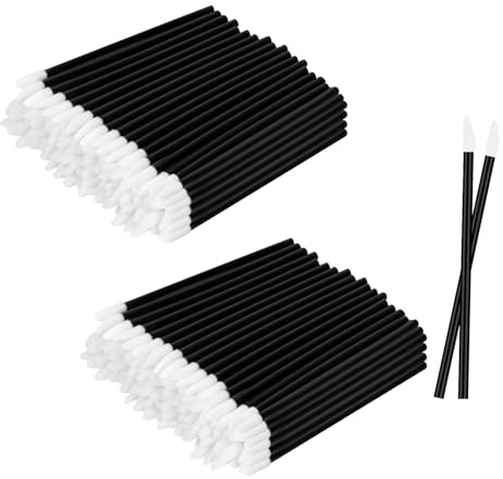 Alaoo Disposable Lip Brush Wands, 100Pcs Black Lip Brushes, Lips Applicators Wands Lipstick for Makeup Beauty Tool Make Up Brush Gloss Concealer Brushes Eyeshadow Applicator Tool