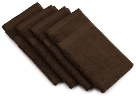 Gözze - New York Gästehandtuch, 4er Set, Weich und saugfähig, 100% Baumwolle, 30 x 50 cm - Mocca