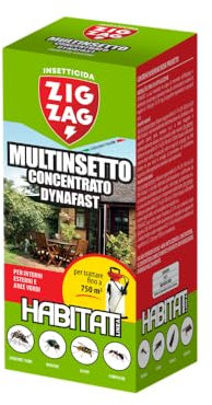 Zig Zag, Habitat, Insetticida concentrato, Flacone di plastica con misurino dosatore, per interni, esterni ed aree verdi, formato 250 ml