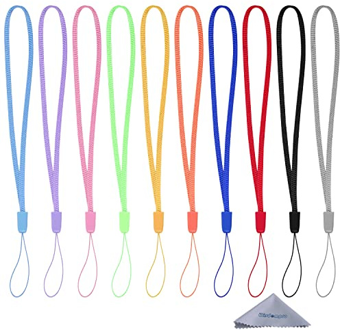 Wisdompro 10 Dragonne Poignet, Bracelet Lanière pour Le USB, Les Clés, Porte-clés, Porte-Badge - Couleurs Assorties